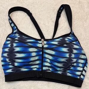 VSX Blue and Black Patterned Sports Bra